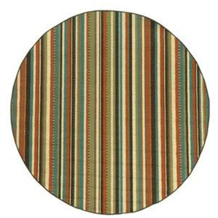 SPHINX BY ORIENTAL WEAVERS Rug, Montego 6996C 8' Round Round - Green/ Blue-Polypropylene M6996C240RDST